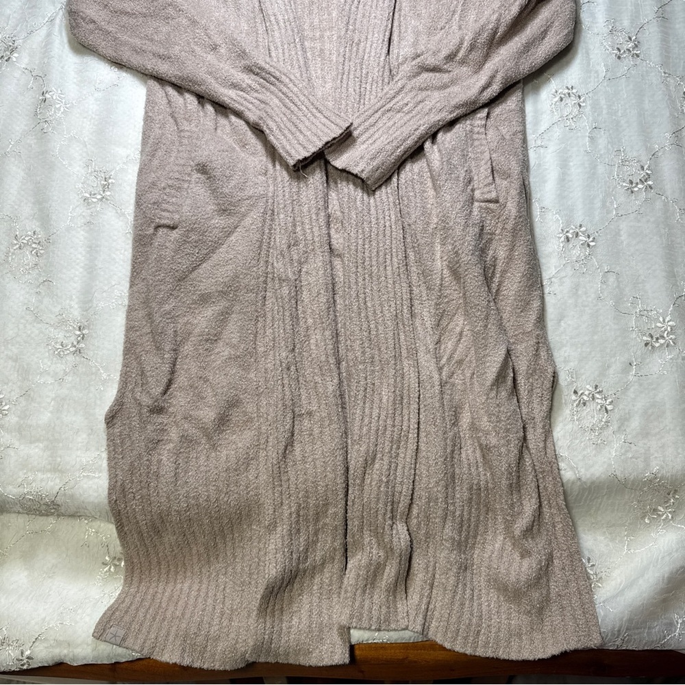 barefoot dreams cozychic lite ribbed long cardigan – size xs (nutmeg tan) - Picture 2 of 6